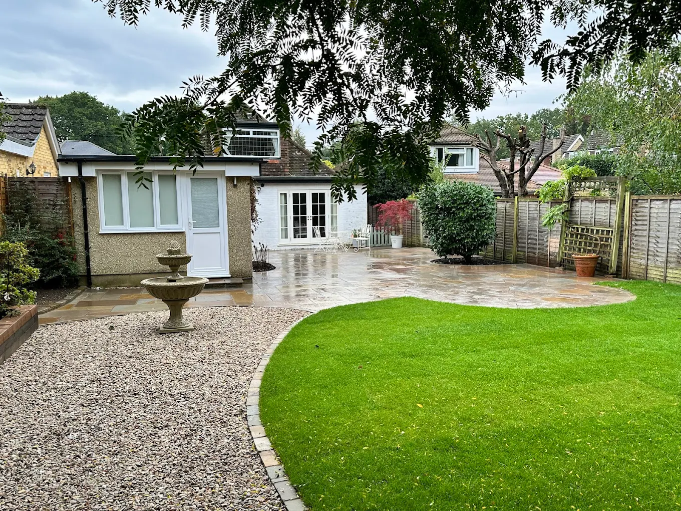 Indian sandstone patio project in Esher, Surrey — project 9