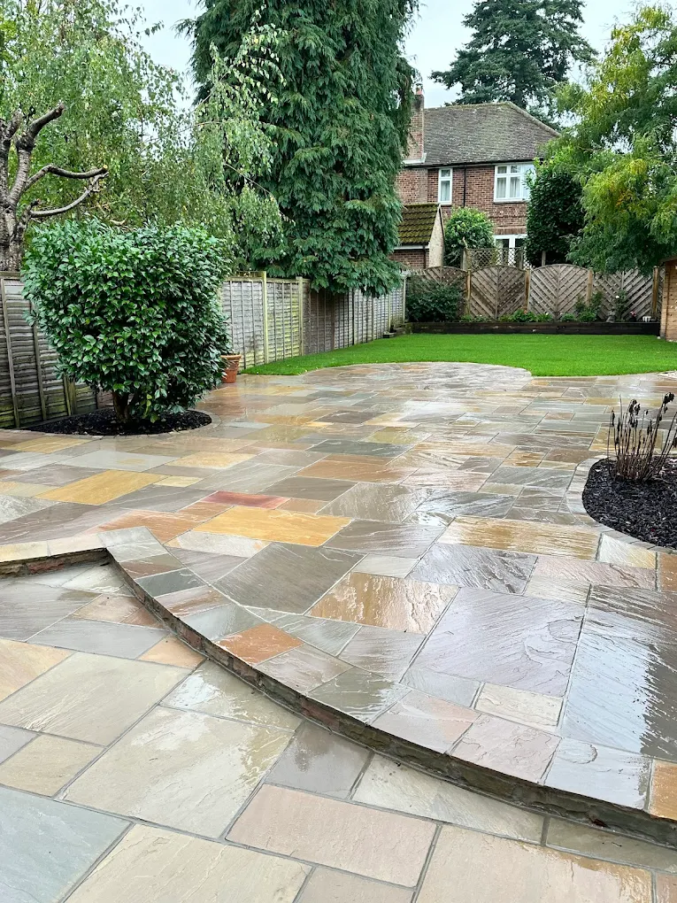 Indian sandstone patio project in Esher, Surrey — project 5