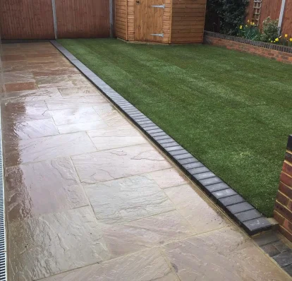 Indian sandstone patio project in Esher, Surrey — project 7