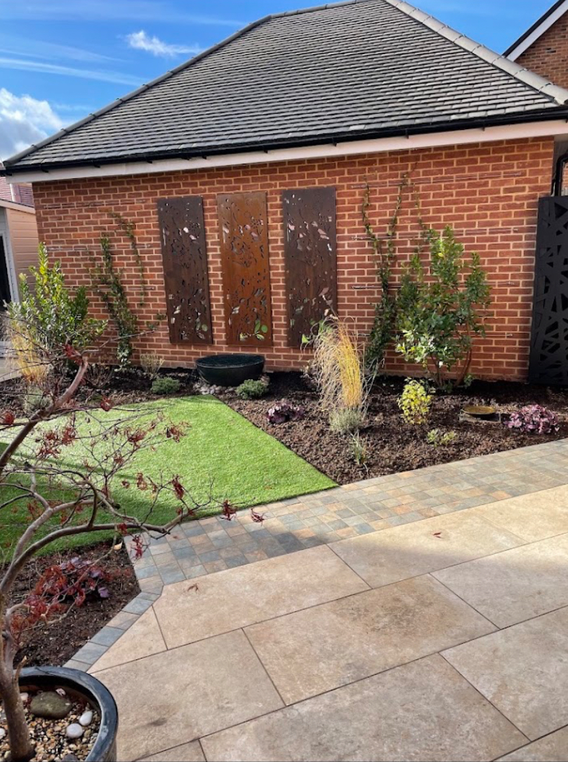 Patio repair work in progress in Esher, Surrey