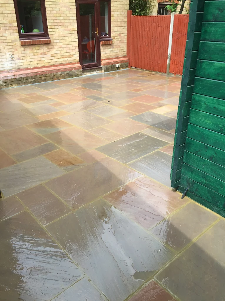 Indian sandstone patio project in Esher, Surrey — project 10